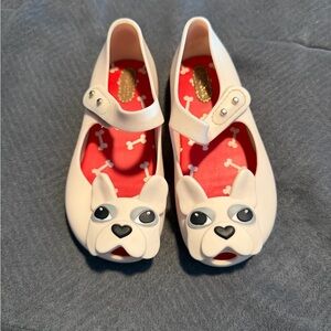 Mini Melissa White Bulldog Mary Jane Shoes